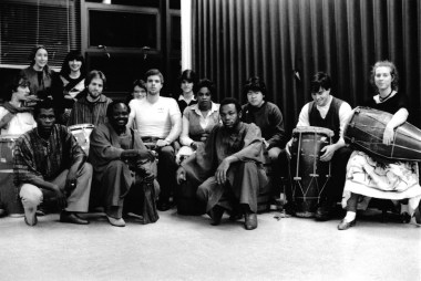 The Hunter College Haitian Drum Workshop in its first semester, Autumn 1983